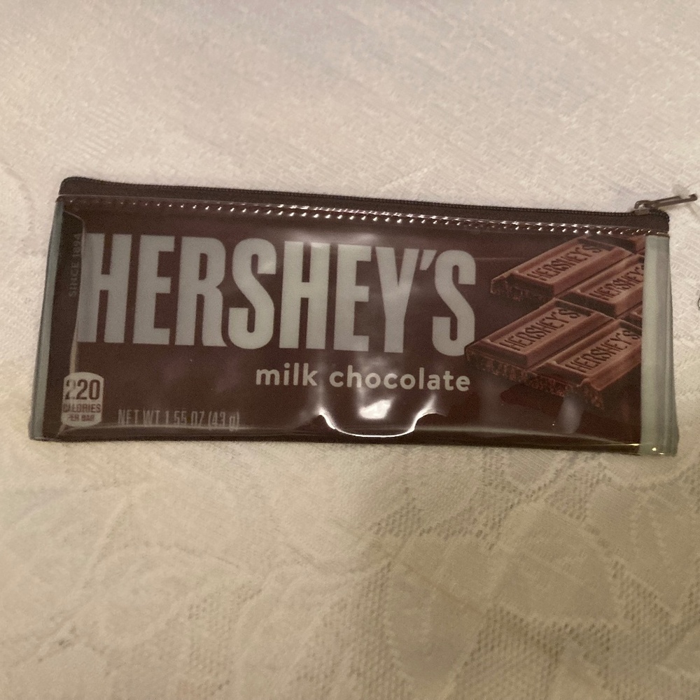 Hershey Chocolate Zip Case New With Tags Authentic Plastic Vinyl Storage Pencil